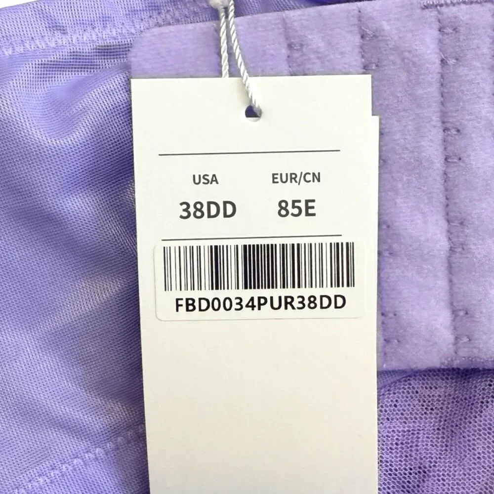 HSIA Enchante Lace Unlined Underwire Bra - Size 38DD - Purple